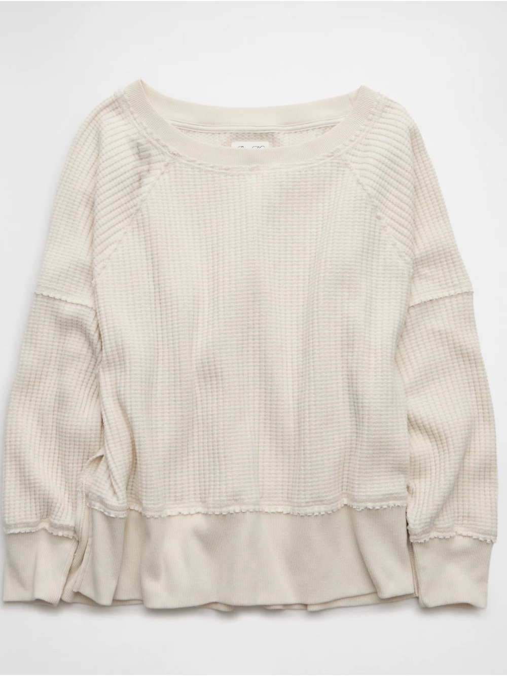 Cream Waffle-Knit Women’s Sweater - Picture 3 of 8